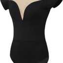 ROYAL SMEELA Womens Camisole Dance Leotards Short Sleeve Ballet Costumes for Women Backless Ballet Dance Leotards Black (XX-Large)