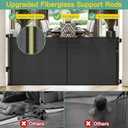 Reinforced 60" Wide Retractable Baby Gates with Upgraded Rods - Bottom Anti-Escape, 5 ft Mesh Baby Gate Retractable Dog Gate Indoor Pet Gate Retractable Stair Gate Outdoor Retractable Gate, Black