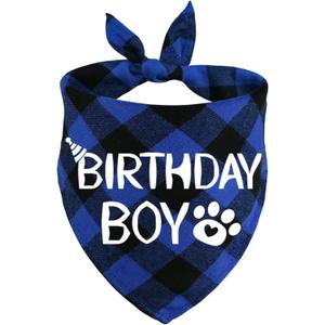 STMK Dog Birthday Bandana, Multi Sizes Dog Birthday Boy Bandana for Small Medium Large Dogs Pets (Small, Blue)