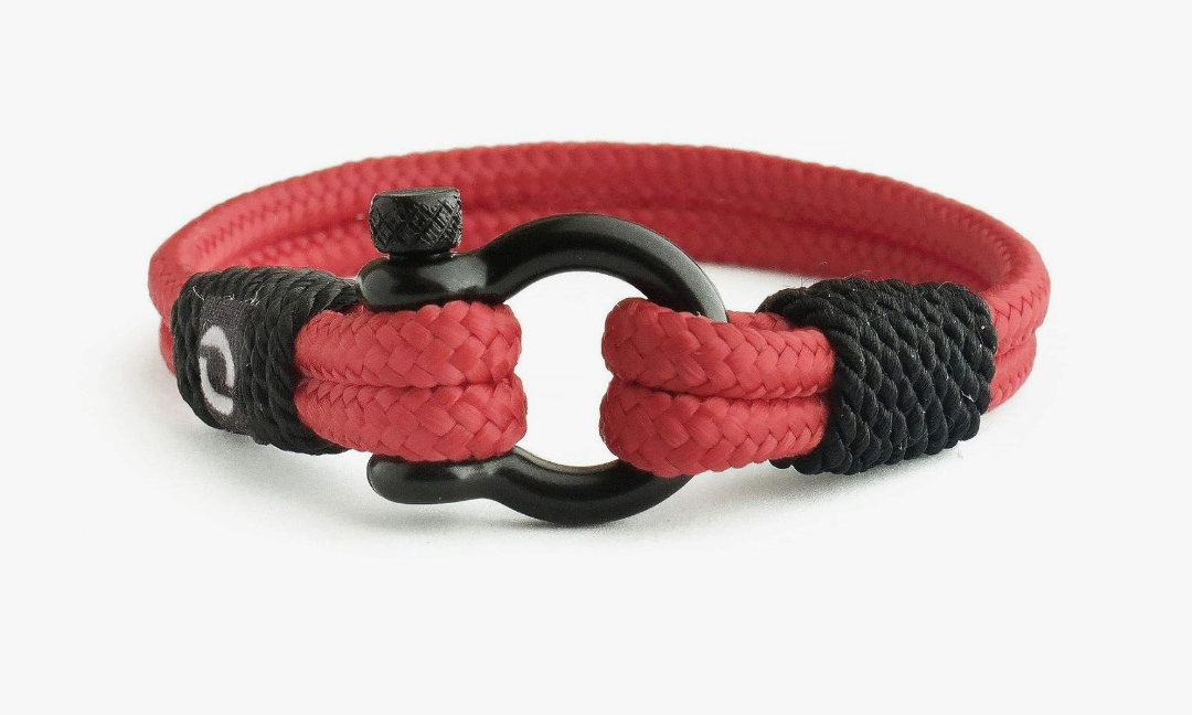 Mens Rope Bracelet - Stainless Steel Black Shackle, Extremely Durable and Scratch Resistant Waterproof Paracord, Handmade, Nautical Wristband for Men B-7-6