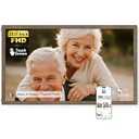 NexFoto 21.5 Inch Digital Photo FrameTouchscreen, Large Digital Picture Frame 64GB, Add Pics from Google Photos, Upload Videos via APP/ USB Instantly, Gifts for Christmas/ Mom/ Grandparents, Dark Wood