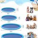 Non-Slip Large Sprinkler Splash Play Mat,YSJILIDE Splash Pad for Kids and Dog (Blue, XXL-95)