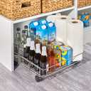 MSR Imports Expandable Rolling Metal Storage Basket-Home and Kitchen Storage Solution,Silver