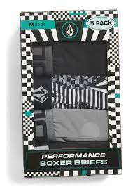 Volcom Mens Boxer Briefs 5 Pack Poly Spandex Performance Boxer Briefs Underwear Large