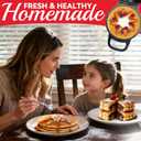 SugarWhisk Flip Pancake Maker Machine, Ceramic Coated Pancake Pan for 6.5 Inch Pancakes, Omelette, Crepe & Quesadilla, Frittata, Double Sided Omelette Pan Nonstick, Pale Blue