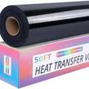 RENLITONG Black Iron on Vinyl 12Inch by 50ft Roll HTV Heat Transfer Vinyl for T-Shirt HTV Rolls for All Cutter Machine - Easy to Cut & Weed for Heat Transfer Design
