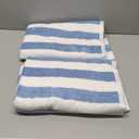 White Classic Beach Towels Oversized Cabana Stripe Cotton Bath Towel Large - Luxury Plush Thick Hotel Swim Pool Towels for Adults Super Absorbent Quick Dry - 35x70 Light Blue [2 Pack]