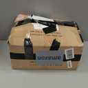 Furnulem 5 Drawer Black Dressers for Bedroom 2 Tier Shelf Storage Small Fabric Dresser for Closet Sturdy Metal Frame Modern Style Storage Cabinets Organization Units for Hallway Rooms