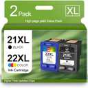 SHUPAN Remanufactured 21 and 22 Ink Cartridge Replacement for HP 21XL 22XL Ink Cartridge Combo Pack (C9351AN & C9352AN) for HP Deskjet F2210 F4180 Officejet 4315 J3680 Printers (1Black 1Tri-Color), 1 Piece