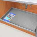 SIKADEER 19" x 19" Under Sink Mat Waterproof, Silicone Mat Kitchen Drawer Shelf and Cabinet Liner, Sink Protector for Kitchen Organizers and Storage, Boot Tray Pet Food Mats (Gray)