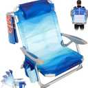 #WEJOY Beach Chair for Adults, Reclining Adjustable Position, Lay Flat Lightweight Folding Portable Aluminum Chair with Backpack Straps,Padded headrest, Heavy Duty 400 lbs Lawn Chair for Beach, Sand