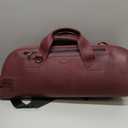 Leather Trumpet Gig Bag. Padded, Lightweight & Water-Resistant, w. Shoulder Strap & Handle. Durable Protection w. Accessory Pocket. Instrument Case Storage & Travel (Trumpet, Marsala)