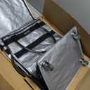 Reusable Grocery Bag On Wheels Large Capacity Shopping Trolley Foldable Rolling Tote with Outside Pocket, Heavy Duty Handle (Silver, Medium)