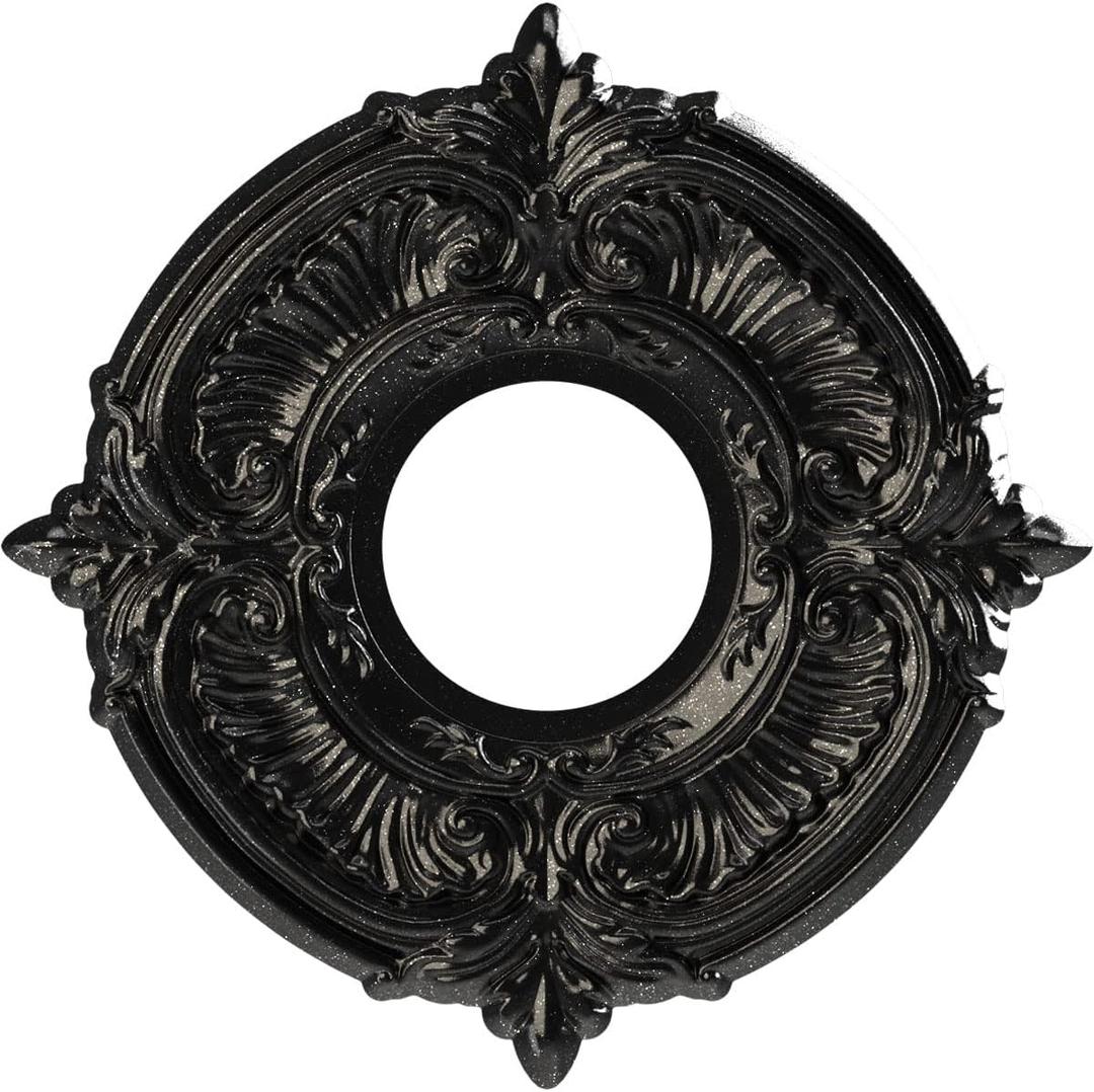 Ekena Millwork 10"OD x 3 1/2"ID x 3/4"P Attica Thermoformed PVC Ceiling Medallion (Fits Canopies up to 4 1/8"), Textured Metallic Galaxy