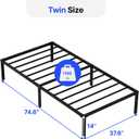 14 Inch Metal Platform Bed Frame,Twin Size Bed Frame with Underbed Storage,Heavy Duty Sturdy Mattress Foundation,High Weight Capacity,No Box Spring Needed,Easy to Assemble, Black