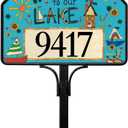 Studio M Vinyl Decorative Easy Change, Garden Lawn Yard DeSign Magnet 14 x 10 Inch Blue and Yellow Welcome To Our Lake