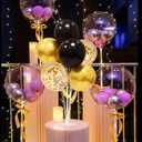6 Set Balloon Stand with Balloons, Black and Gold Party Decorations, Birthday Graduation Retirement Father's Day Halloween New Years Decorations 2026