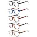 NORPERWIS 5 Pairs Reading Glasses Standard Fit Spring Hinge Readers Glasses for Men and Women (6.0, x)