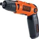 BLACK+DECKER Electric Screwdriver, Cordless, 180 RPM, 3.6V, Spindle Lock with Pivoting Handle, Charger and 2 Hex Shank Bits Included (Li2000)