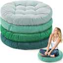 Jerify Floor Pillow Cushions Large Round Square Large Meditation Floor Pillow for Classroom Adult Meditation Picnic Party Seating Learning Daycare School(Round,Gradual Green,4 Pcs)