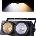COB Par Lights for Stage 2-Eyes LED Blinder Fresnel Flash Strobe Wash DJ Lights DMX Sound Activated 2x100W Cool&Warm White 3500K-7500K Audience Lighting for Church Party Wedding