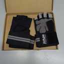 SIMARI Breathable Workout Gloves for Men Women, Padded Weight Lifting Gloves with Wrist Wraps Support, Full Palm Protection, Grip for Gym Training, Fitness, Weightlifting, Exercise Fingerless Black (Large, Ashy Black)