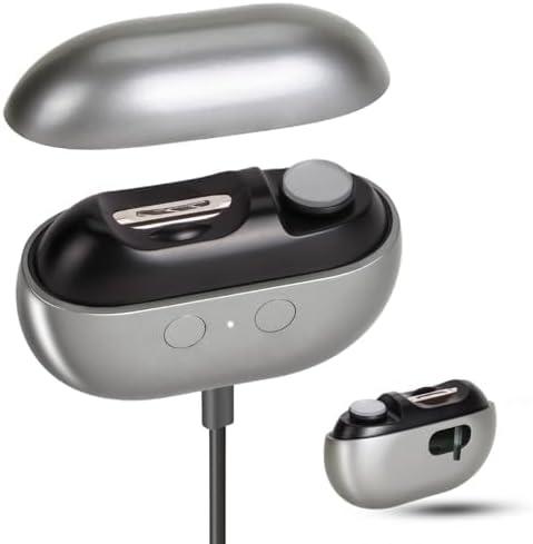 Electric Nail Clipper for Babies, Adults and Seniors, Baby Nail Clippers with Light and Built-in Nail Storage, Safe Baby Nail File and Electric Baby Nail Trimmer, Automatic Electric Nail File (Grey)