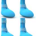 Fdceligoo Rubber Dog Boots, Durable Paw Protectors with Adjustable Straps & Non-Slip Sole, Waterproof Dog Shoes for Hot Pavement, Easy On & Off Silicone Booties (Blue, M)