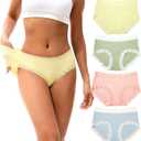 Women's Underwear Colorful Soft Comfort Hipster Panties 4Pack (L)