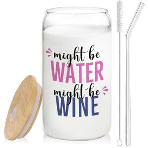 Wine glasses cup Gifts for Cocktail Lovers, Funny Might Be Wine Tumbler Gifts For Women 14oz,Tequila Lime drinking jar for Cocktail Lovers