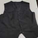 Foucome Women's Formal Regular Fitted Business Dress Suits Button Down Vest Waistcoat (Large, Black)