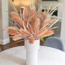 7 PCS Artificial Fall Stem Fake Plants, 26 in Fake Leaves Autumn Greenery Branches Orange Flowers Faux Foliage DIY Stems for Vase Thanksgiving Home Kitchen Office Indoor Centerpiece Table Decoration