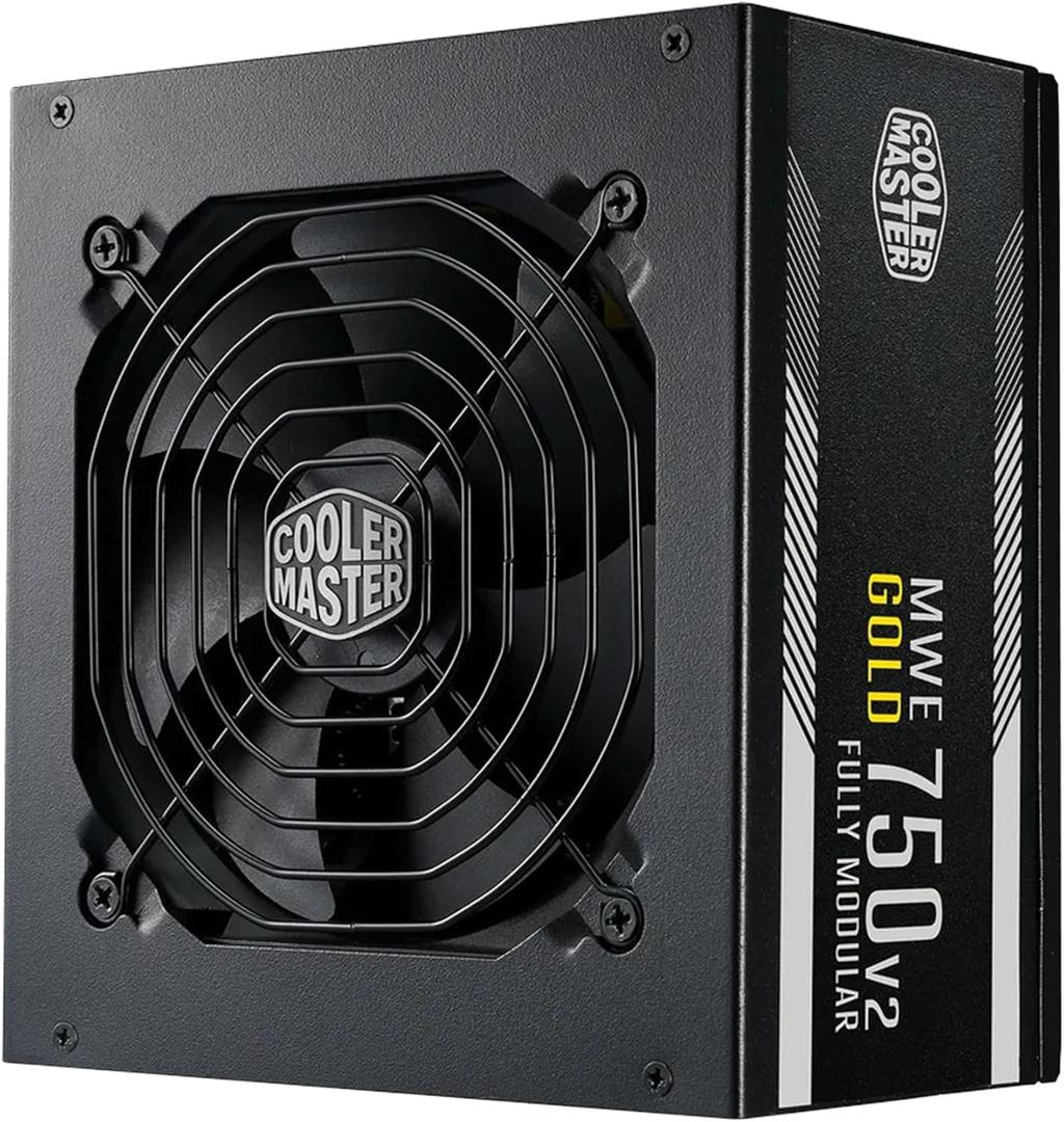 Cooler Master MWE Gold 750 V2 Fully Modular Power Supply 750W 80+ Gold Certified PSU, Dual EPS Connectors, Semi-Fanless Low Noise Design, Flat Black Cables, Reliable ATX Gaming PSU