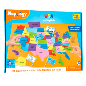 Imagimake Mapology USA Map with Capitals | Learning States and Capitals | US Geography Toys for Ages 8-13 | Jigsaw Puzzles for Kids Ages 8-10 | Educational Back to School Gifts for Kids Age 5-7 & 9-12