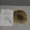 BECUS Blonde Hair Topper 3D Cover Hair Pieces for Women with Thinning Hair Clip-In Short Pixie Cut Toppers 6.5x6 (Blonde Mixed Brown)