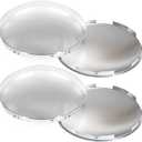 8 Inch Chrome Truck Hub Caps Dome Wheel Covers Rear Axle Cap Set of 4 Compatible with Peterbilt Freightliner Baby Moon Hubcaps Smooth Finish-Only for Front Wheel (4 Pcs)