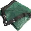 70% 6.5 ft X 6 ft Green Shade Cloth Taped Edge with Grommets for Outdoor Plant Cover Patio Tomatoes Barn Kennel Greenhouse