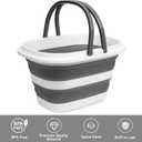 Large Collapsible Mop Bucket, 16L(4.2 Gallon) Plastic Bucket for House Cleaning, Car Washing, Silicone Cleaning Supplier Organizer, Portable Basket with Handle for Laundry Storage, RV Camping, Fishing
