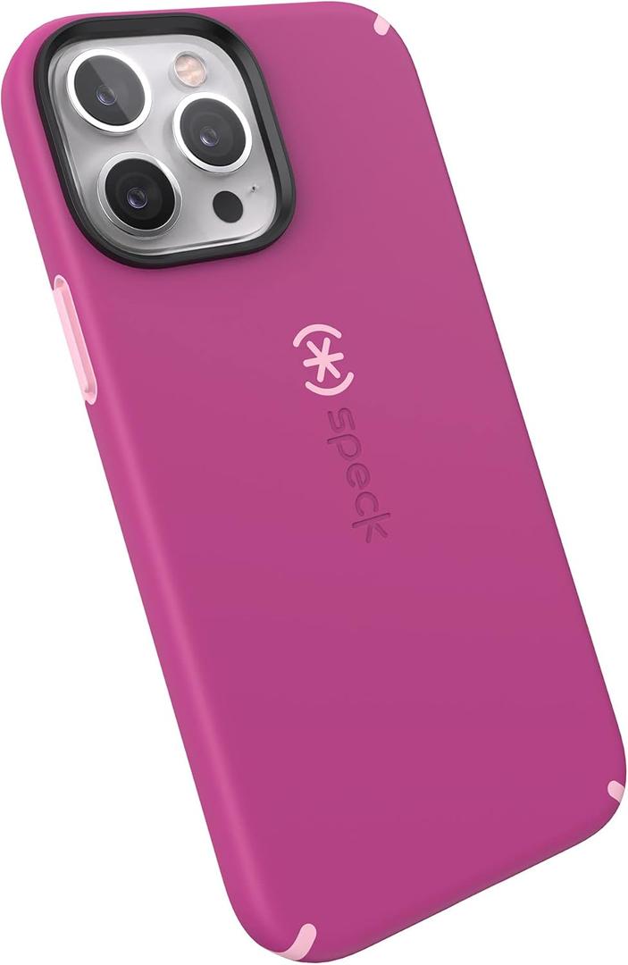 Speck iPhone 13 Pro Max Case - Drop Protection Fits iPhone 12 Pro Max & iPhone 13 Pro Max Cases - Built for MagSafe, Scratch Resistant, Soft Touch Coating - Orchid Pink, Rosy Pink Candy Shell Pro