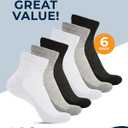 Pembrook Ankle Diabetic Socks for Women & Men | 6 Pairs | Wide Non Binding Socks Quarter Length | Edema Neuropathy Socks, Size: Medium