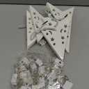 Hortsun 20 Set Christmas Paper Star Shape Lantern 2 Size 17.7", 11.8" Christmas Hanging Ornaments Lights 3D Lampshade Hanging Decor with 20 LED Light for Xmas New Year (White)