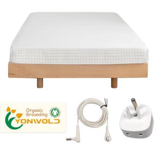 Grounding Sheet California King Size10% Pure Silver Fiber+400 Thread Organic CottonSoft Earth Grounding Bed Fitted Sheets with Grounding Cord +US Safe Adapter (72"x 84"x 13")