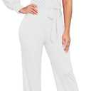 DeftSharp 2025 Women's Sexy Cocktail Party Clubwear Casual Working Rompers Long Dressy Jumpsuit (XX-Large, 207white)