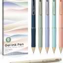 Taja Gel Pens, 6 Pcs Quick Dry Black Gel Ink Pens, 0.5mm Fine Point Smooth Writing Pens for Journaling and Note Taking, Cute Aesthetic Pens for Women & Men-Pastel