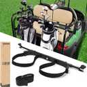 10L0L Universal Golf Bag Holder Attachment No Drilling Required for Yamaha, EZGO, Club Car, Adjustable Rear Seat Golf Cart Club Holder, An Additional Strap is Included