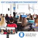 2 Pack Professional Wireless Lavalier Microphone for iPhone iPad Android with Charging Case Noise Reduction Plug-Play Clip on Lapel Mic for Video Recording Vlogging, YouTube, Interview, Live Streaming