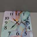 Britimes Square Wall Clock Silent Non-Ticking Battery Operated Clock 12 Inch, Watercolor Abstract Painting Marble, Home Decor for Living Room, Kitchen, Bedroom, and Office