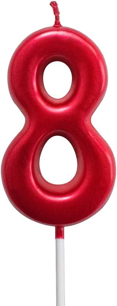 Red Birthday Candles 8 Candle 8th Eight Years Cake Bady Roman Numberal Cool Number Candle No 80 81 82 83 84 85 86 87 88 89