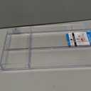 iDesign Clarity Plastic Divided Drawer Organizer, Storage Container for Vanity, Bathroom, Kitchen Drawers, 8" x 16" x 2", Clear,40850