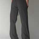 PIDOGYM Mens Cotton Linen Pants, Summer Beach Pants Casual Loose Fit with Elastic Waist Drawstring (Gray, XL)